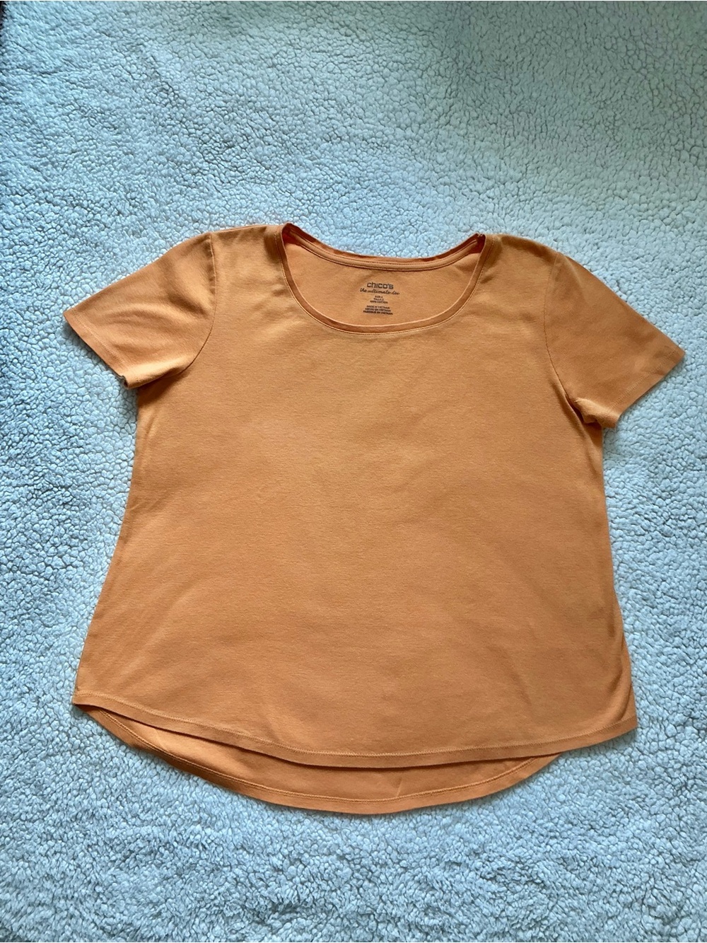 Chico’s Women’s Scoop Neck Short Sleeve Top - Orange